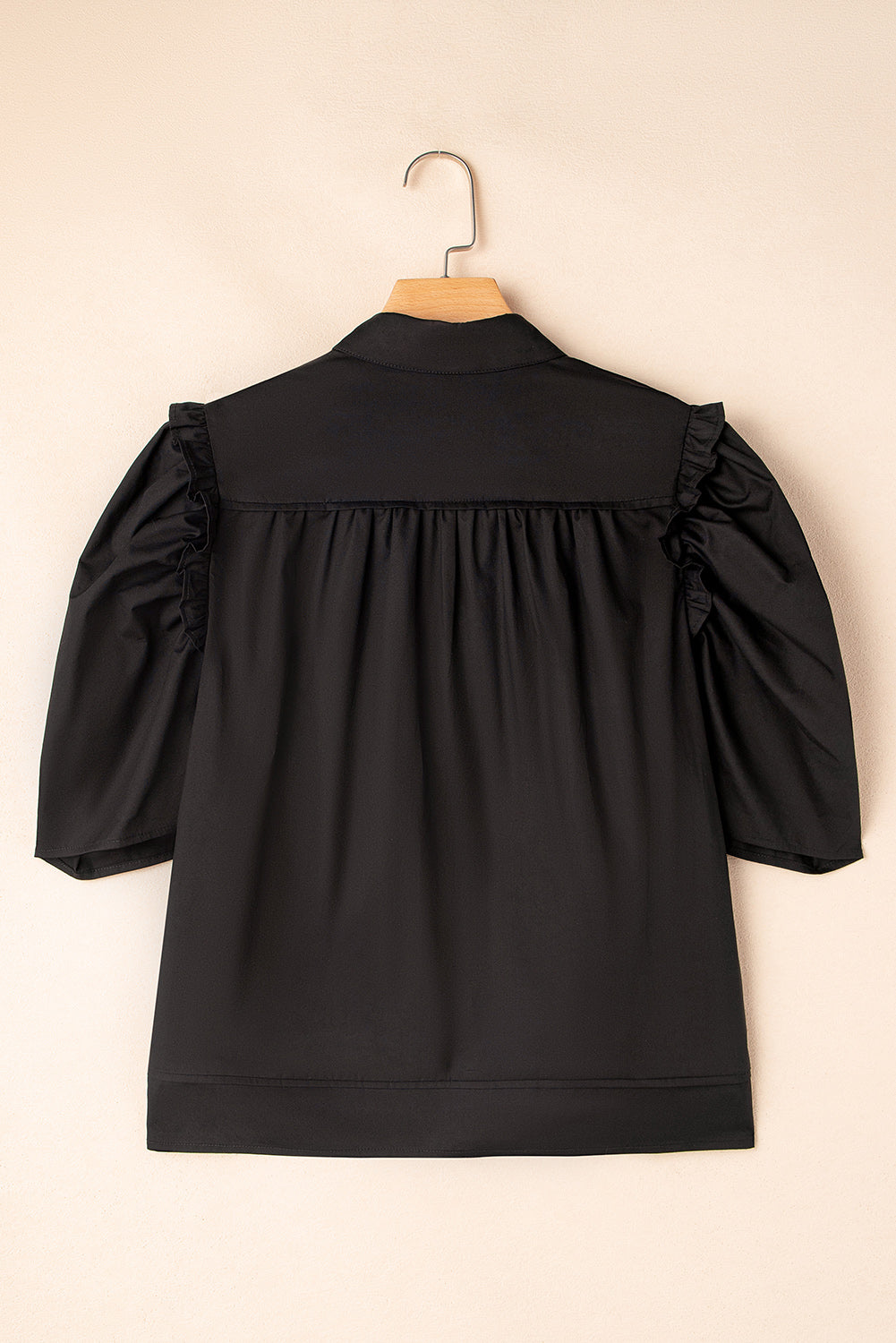 Analeia Frilly Puff Sleeve Stylish Collared Shirt