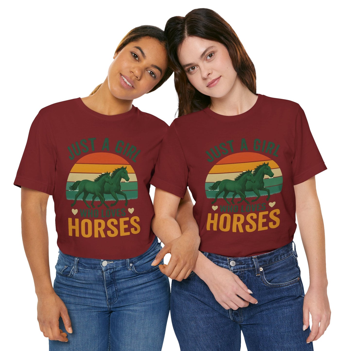 Just a Girl Who Loves Horses Tee | Horse Lover Shirt, Equestrian Gift, Casual Summer Tee, Birthday Present, Gift for Horse Girls