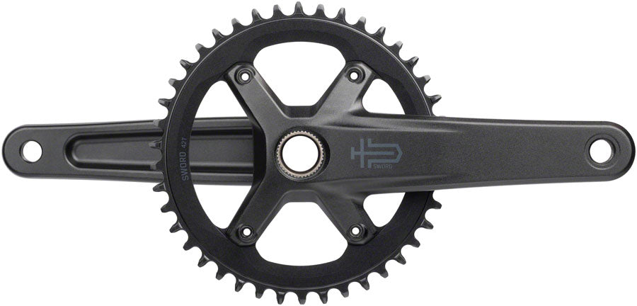 microSHIFT Sword 1x Crankset - 170mm 10-Speed 42t 110 Asym BCD 24mm Spindle BLK