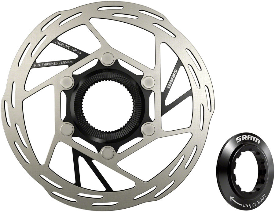 SRAM Paceline Disc Brake Rotor - 140mm Center Lock 1.85mm Includes Internal Tooled Lockring