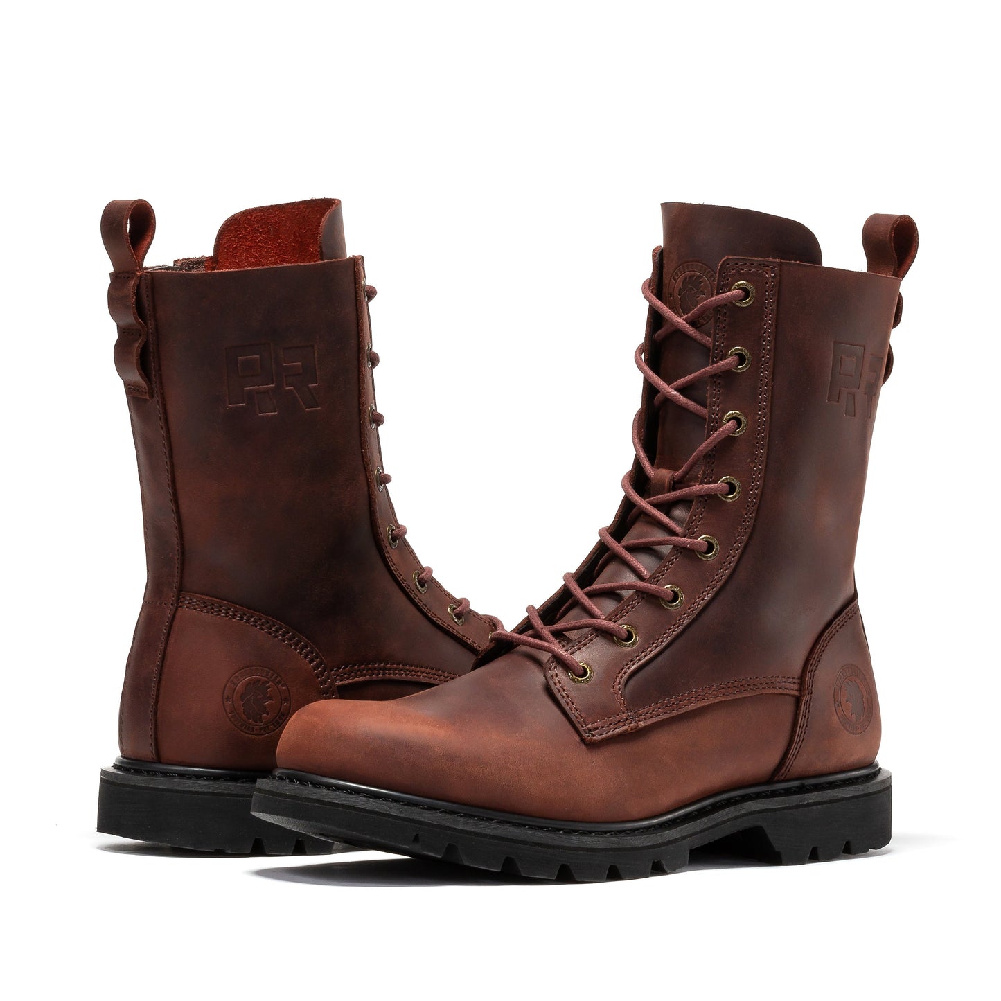 ROCKROOSTER Mantua Men's 8 inch Zip-sided Soft Toe Lug Sole Work Boots SAP130