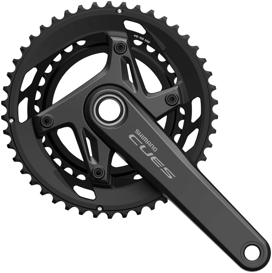 Shimano CUES FC-U6040-2 Crankset - 170mm 9/10-Speed 50/34t Asymmetric 110 BCD Hollowtech II Crankarms BLK