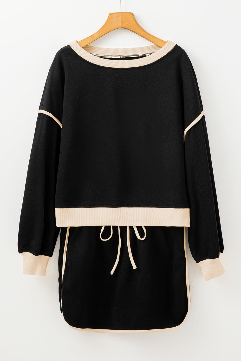 Violeta Loose Pullover and Lace-up Waist Skort Set