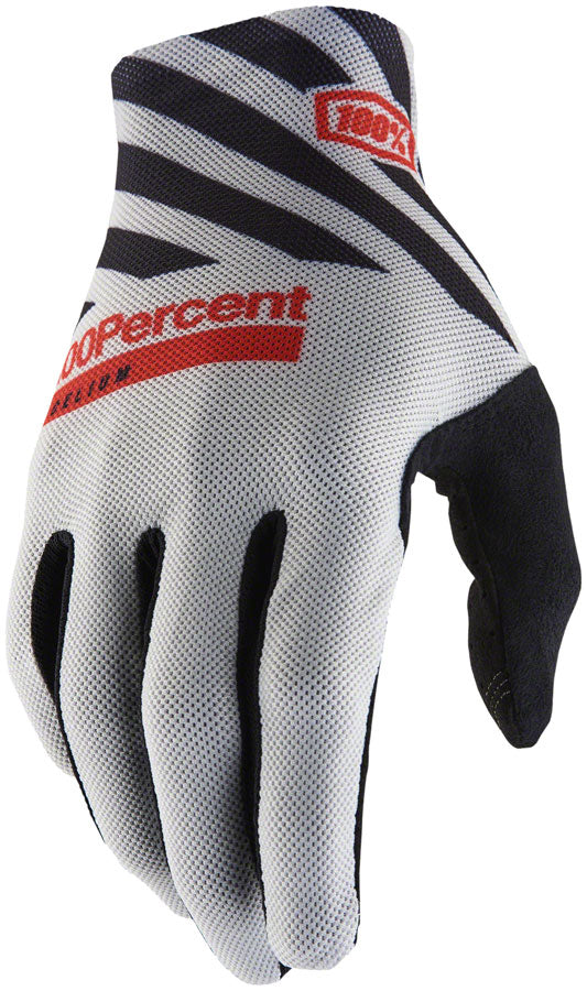 100% Celium Gloves - Gray Full Finger Men's Medium
