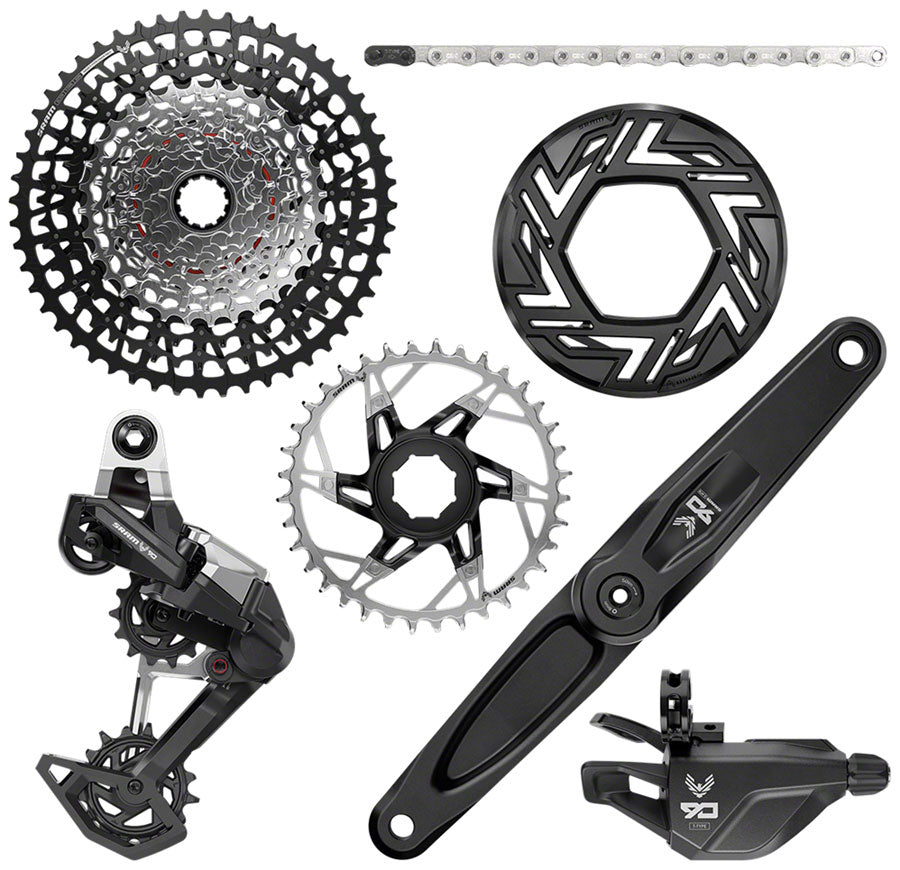 SRAM Eagle 90 Ebike Groupset - 160mm Brose 36T Clip-on Guard Chain XS-1275 10-52t Single Click Shifter Rear Derailleur