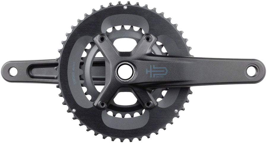 microSHIFT Sword 2x Crankset - 170mm 10-Speed 48/31t 110 Asym BCD 24mm Spindle BLK