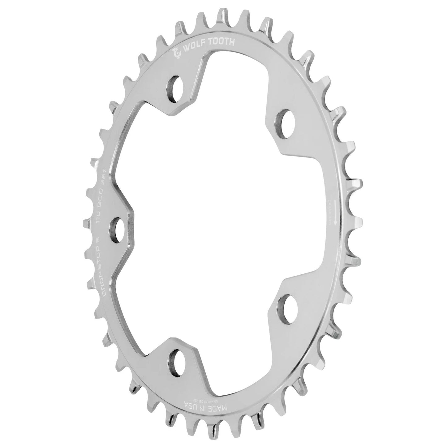 Wolf Tooth Components 5x110BCD CX/Road (Flat Top) C-ring 42T Silver