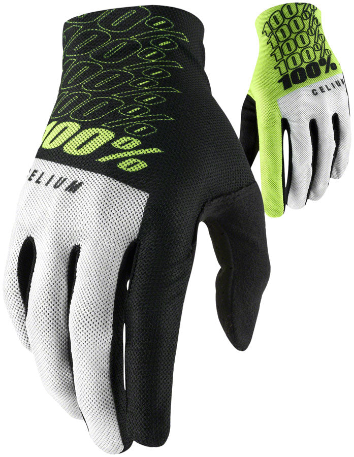 100% Celium Gloves - Yellow Full Finger Men's Small