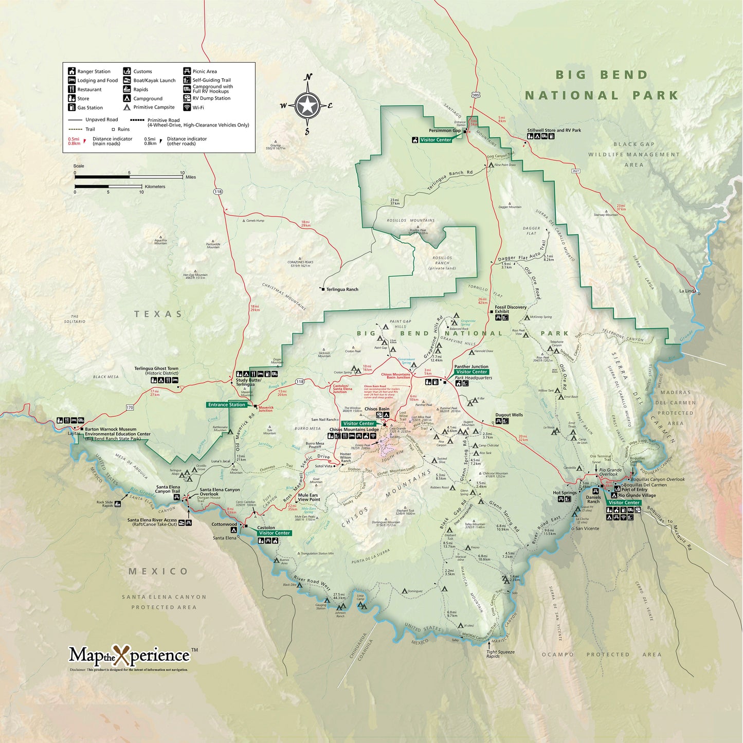 Big Bend National Park Map X Guard Neck Gaiter