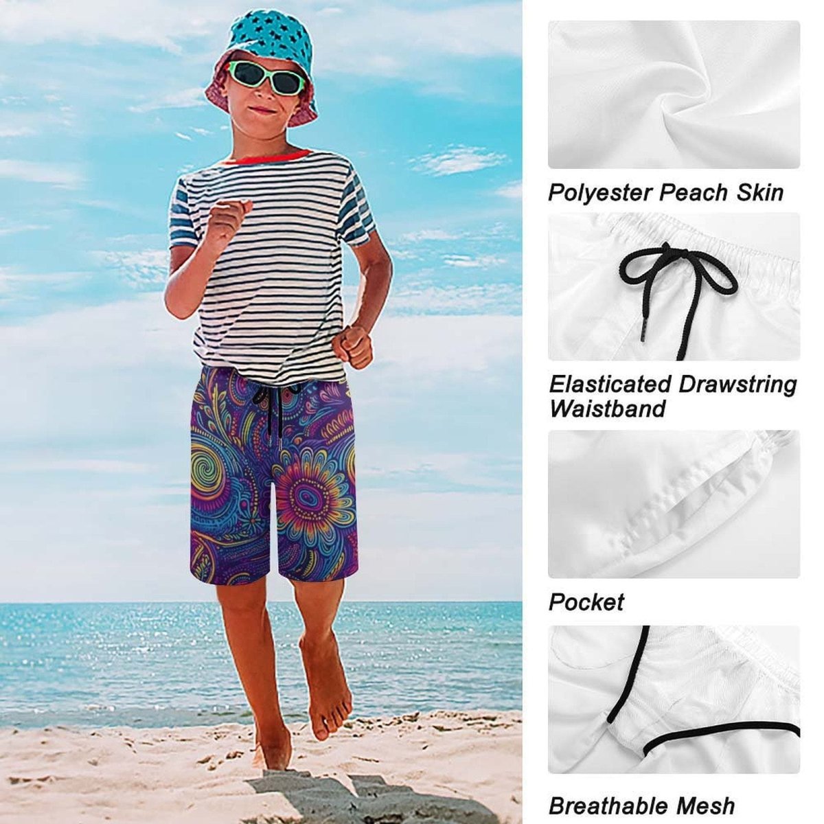 Kids Sundance Beach Shorts | Cool Tribal Design