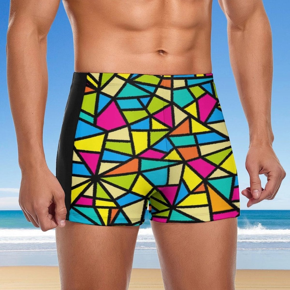 Men's Swimming Trunks 🎨 Abstract Art Print