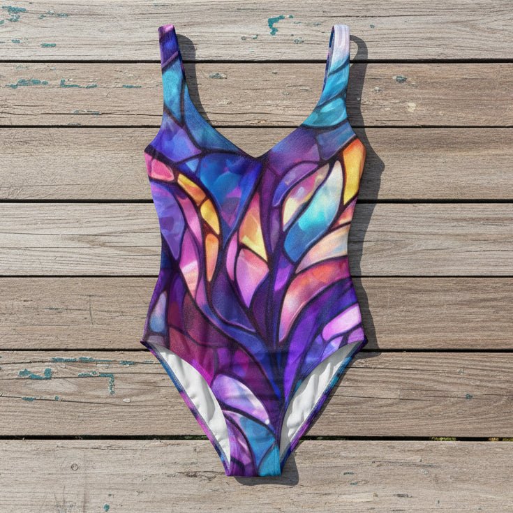 Stained-Glass Print Women's One-Piece Swimsuit
