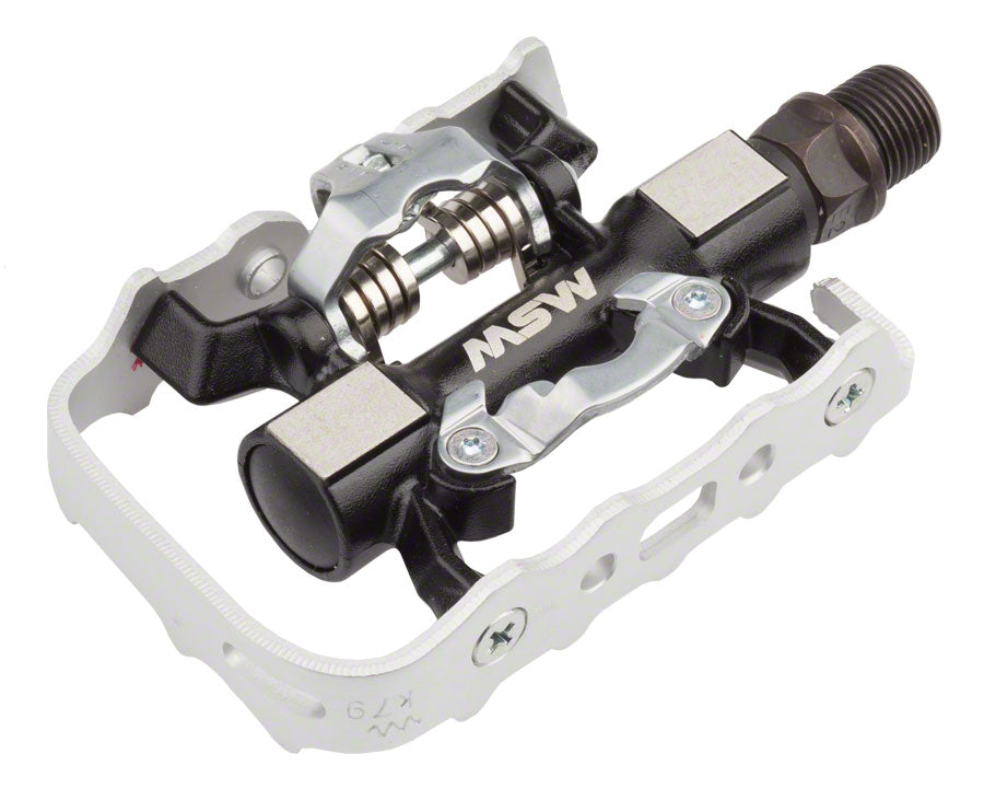 MSW CP-100 Pedals - Single Side Clipless Platform Aluminum 9/16" BLK/Silver