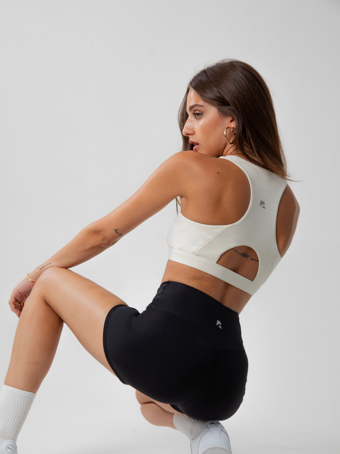 Women's Heart Neckline Sports Bra - Beige | LuxeForm Medium Support