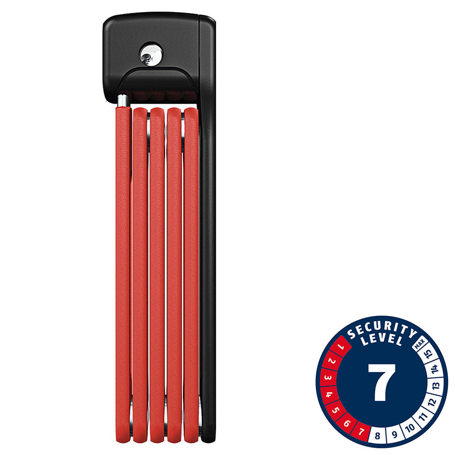 Abus Bordo Lite 6055 Folding Lock Key 5mm 85cm 2.8' Red
