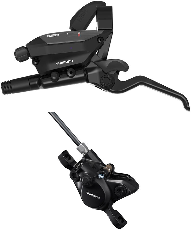 Shimano ST-EF515-2L EZ Fire Plus Shift/Brake Lever BR-MT200 Disc Brake Caliper - Left/Front 2x Shift Post Mount 2-Piston BLK