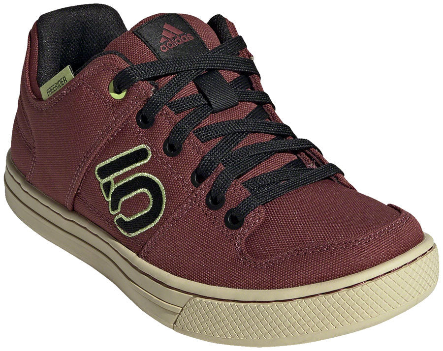 Five Ten Freerider Canvas Flat Shoes - Women's Quiet Crimson/Core BLK/Pulse Lime 10