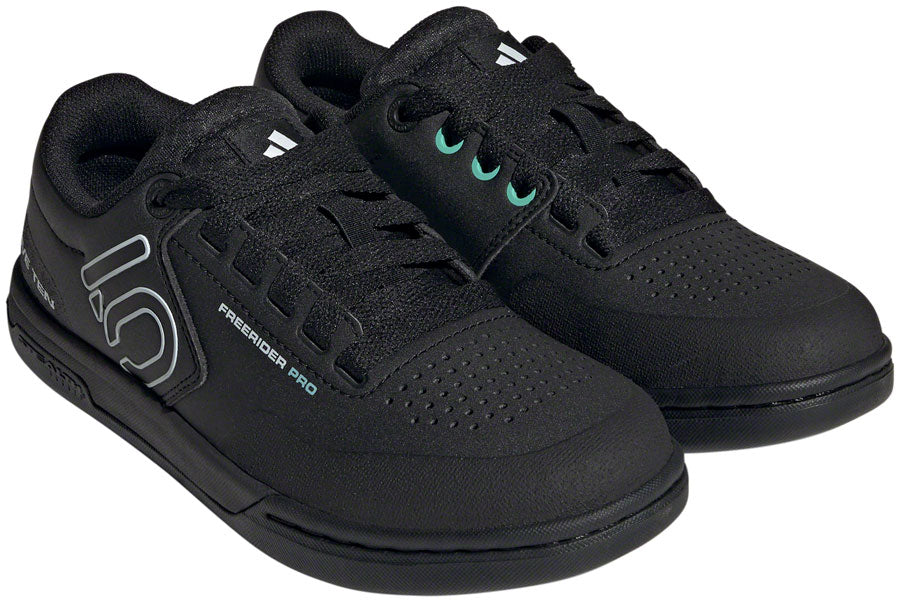 Five Ten Freerider Pro Flat Shoes - Women's Core BLK/Crystal White/Acid Mint 8.5