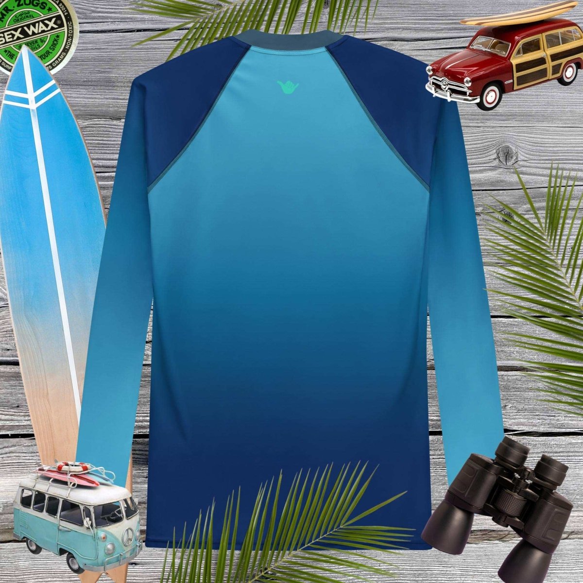 Shaka Sign Rashie 🤙 Cool Blue Fade | Mens | UPF 50+