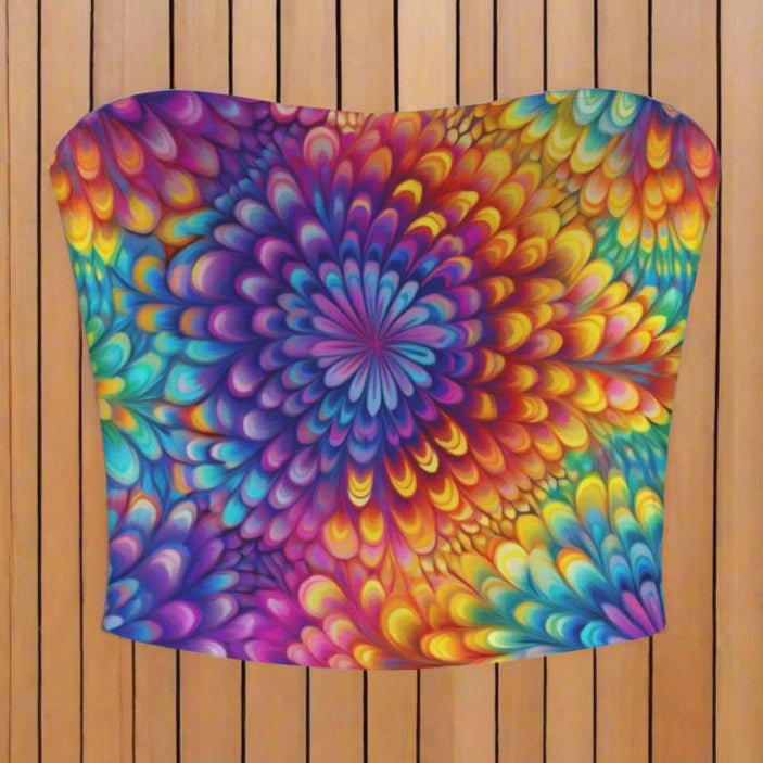 Tie-Dye Tube-Top ⛱️ Basic Strapless Tube Crop Top