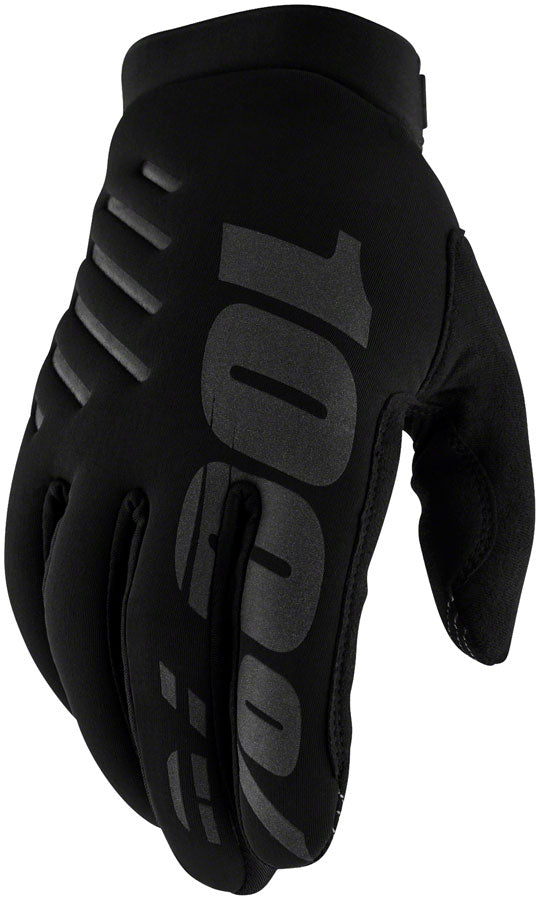 100% Brisker Youth Gloves - Black Medium