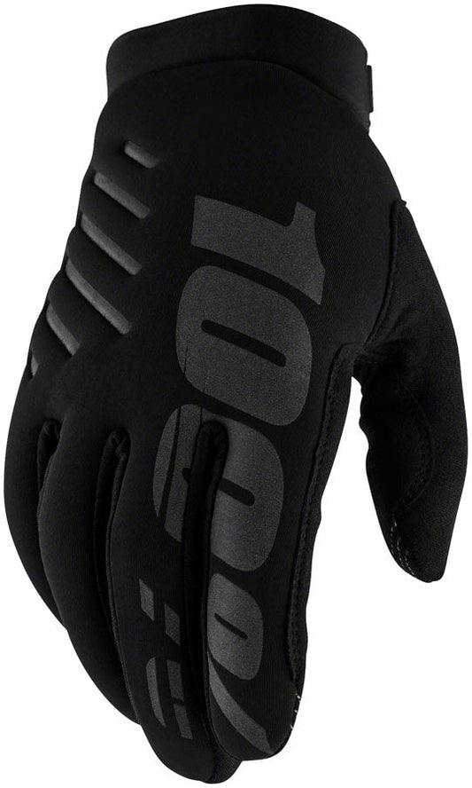 100% Brisker Youth Gloves - Black Large