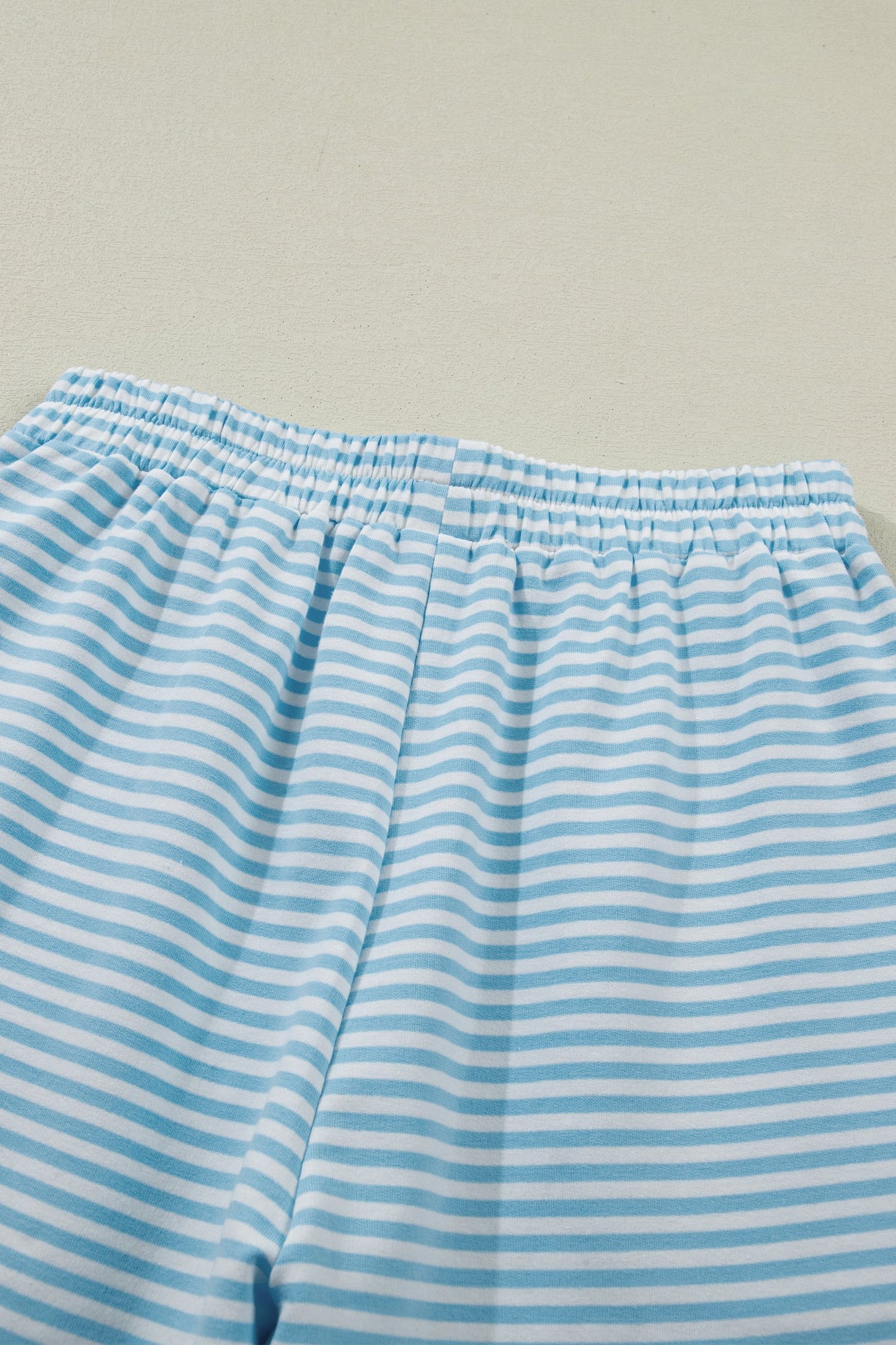 Stripe Contrast Mock Neck Tee & Shorts Set