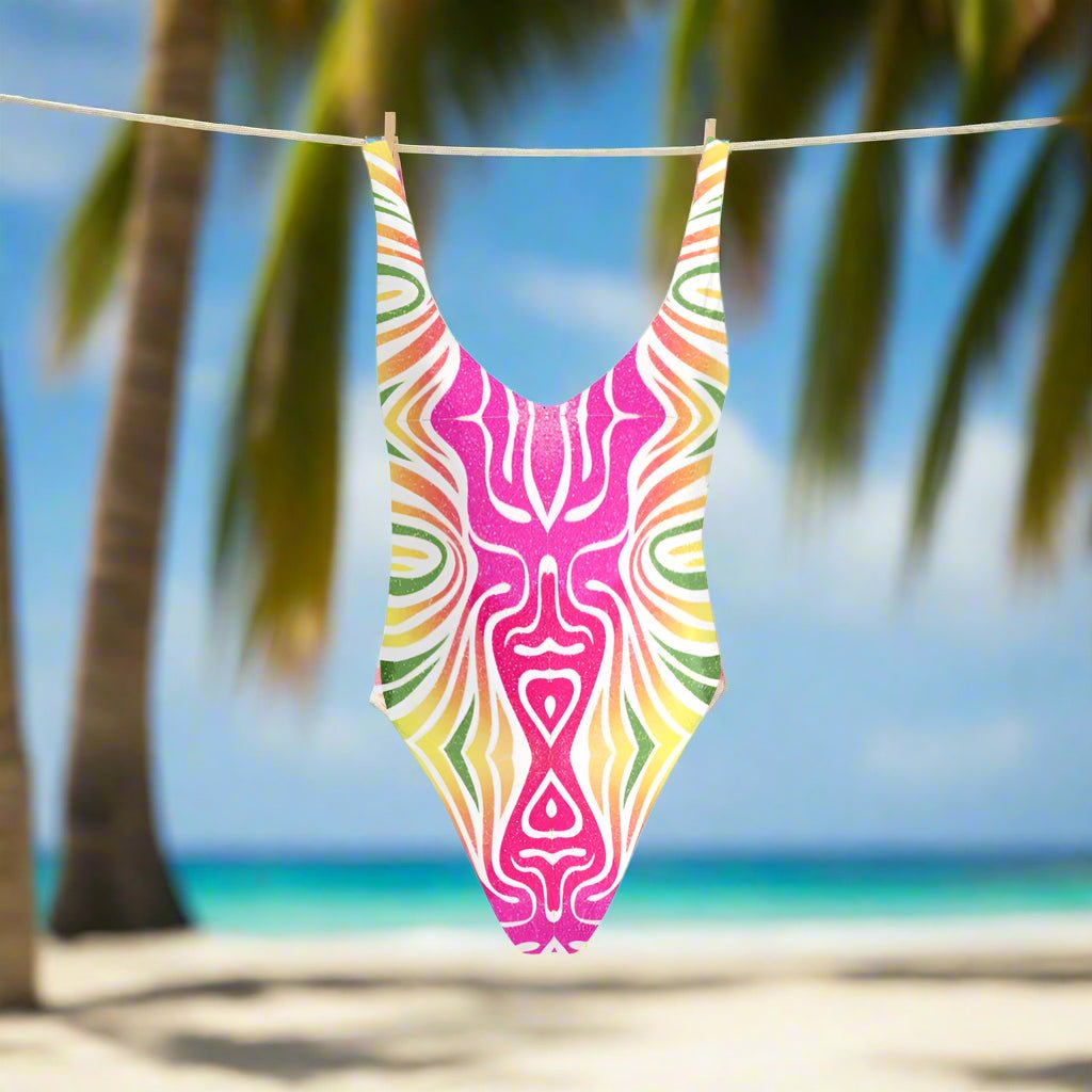Bright Sexy One Piece 🩱 Ladies Low Back Swimsuit