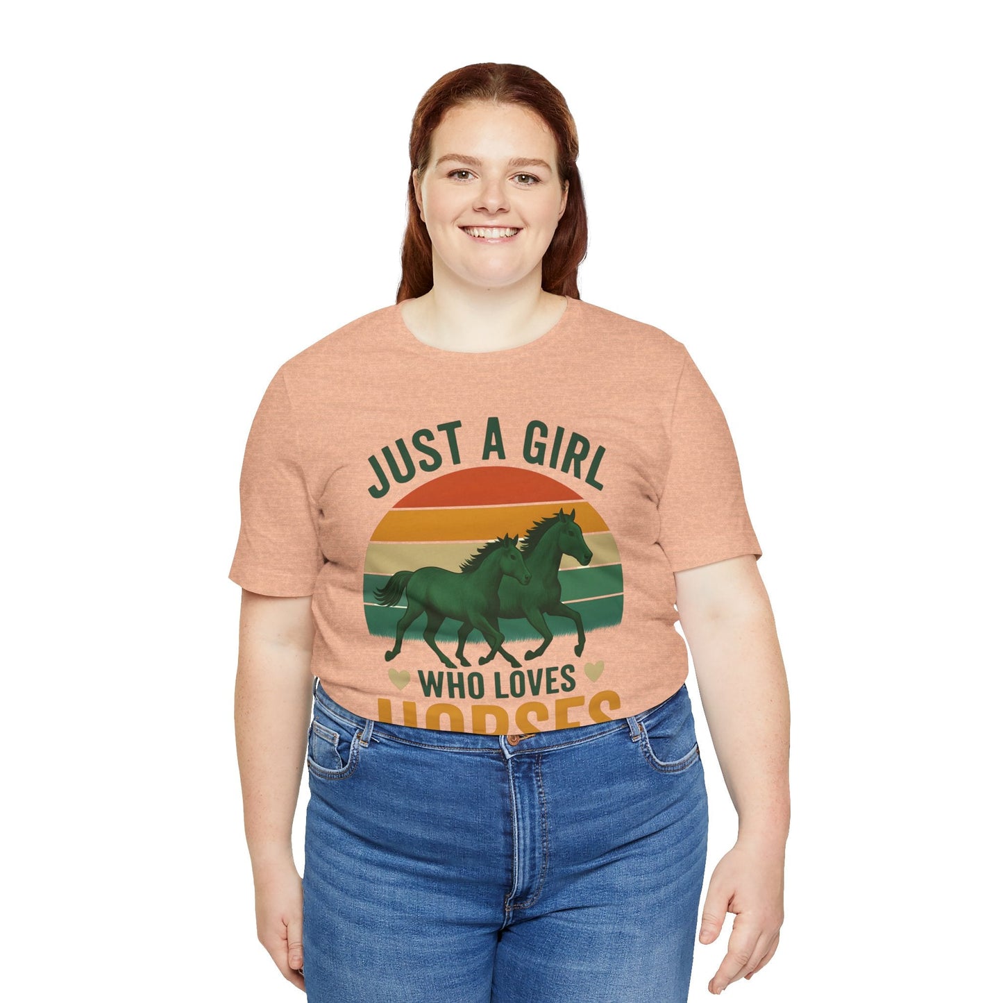 Just a Girl Who Loves Horses Tee | Horse Lover Shirt, Equestrian Gift, Casual Summer Tee, Birthday Present, Gift for Horse Girls