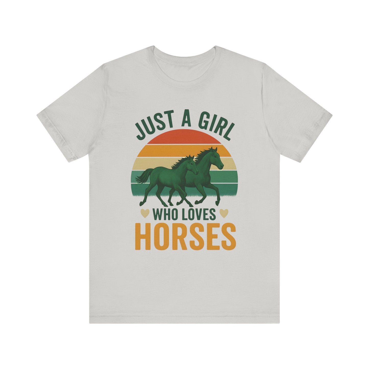 Just a Girl Who Loves Horses Tee | Horse Lover Shirt, Equestrian Gift, Casual Summer Tee, Birthday Present, Gift for Horse Girls
