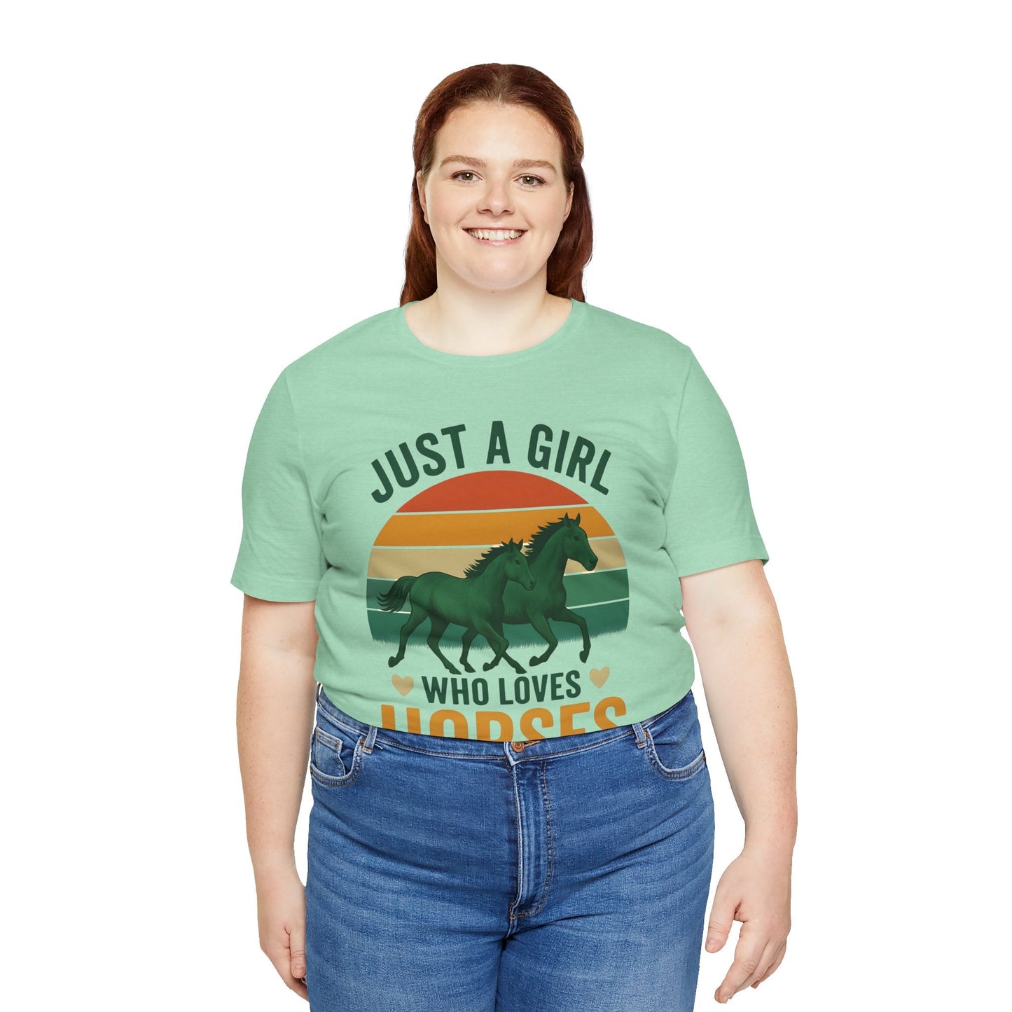 Just a Girl Who Loves Horses Tee | Horse Lover Shirt, Equestrian Gift, Casual Summer Tee, Birthday Present, Gift for Horse Girls