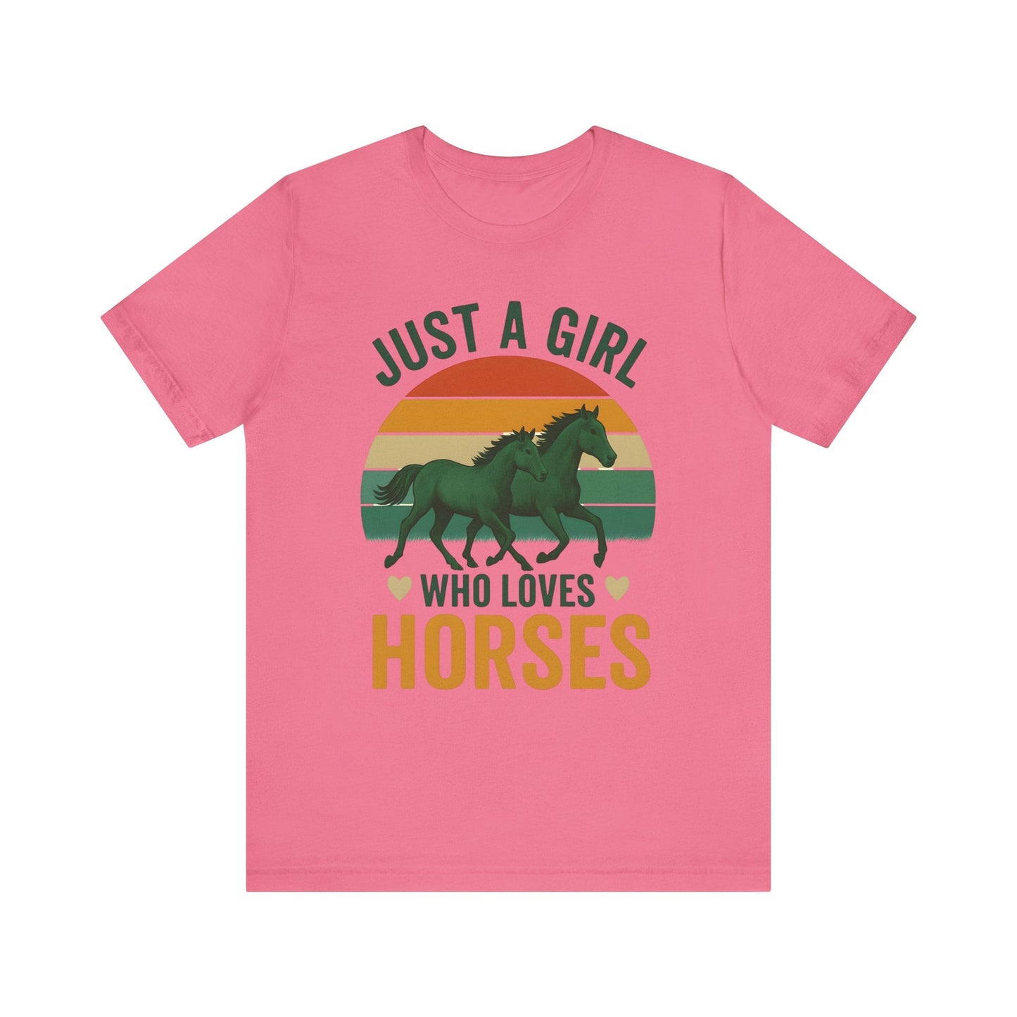 Just a Girl Who Loves Horses Tee | Horse Lover Shirt, Equestrian Gift, Casual Summer Tee, Birthday Present, Gift for Horse Girls
