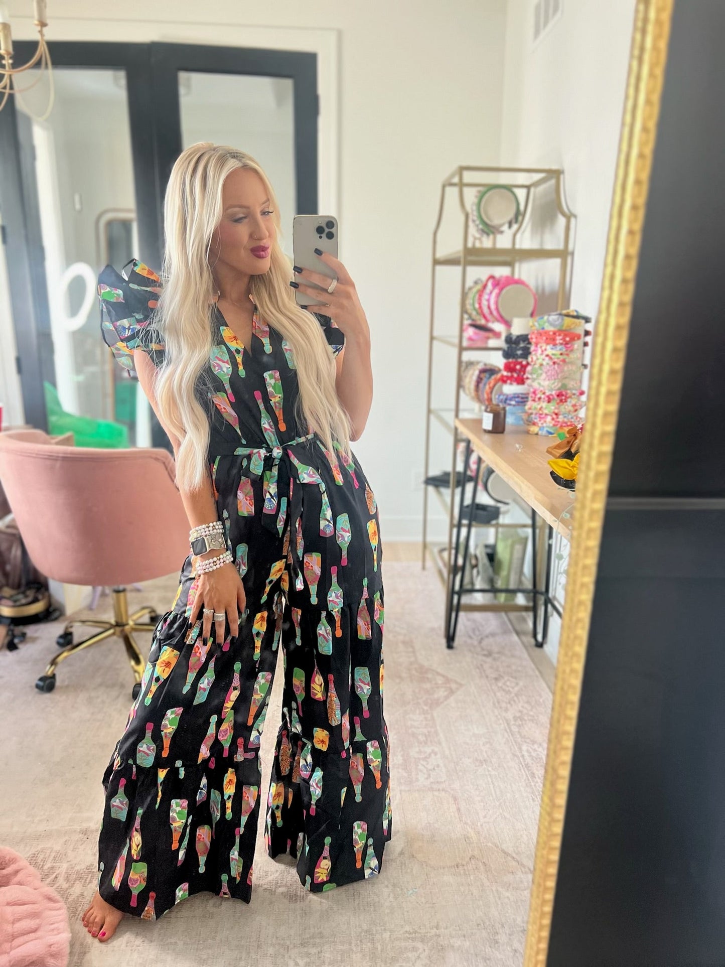 Pink Champagne brunch jumpsuit