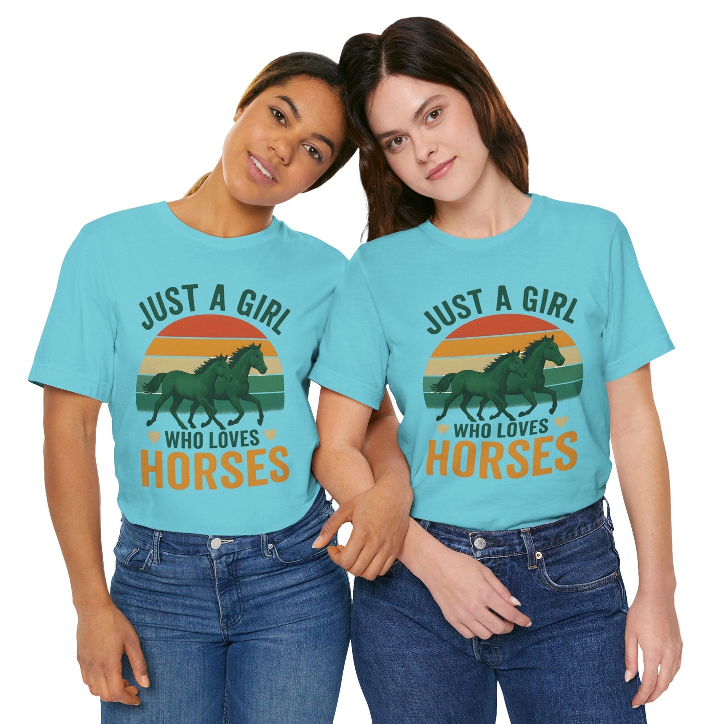 Just a Girl Who Loves Horses Tee | Horse Lover Shirt, Equestrian Gift, Casual Summer Tee, Birthday Present, Gift for Horse Girls