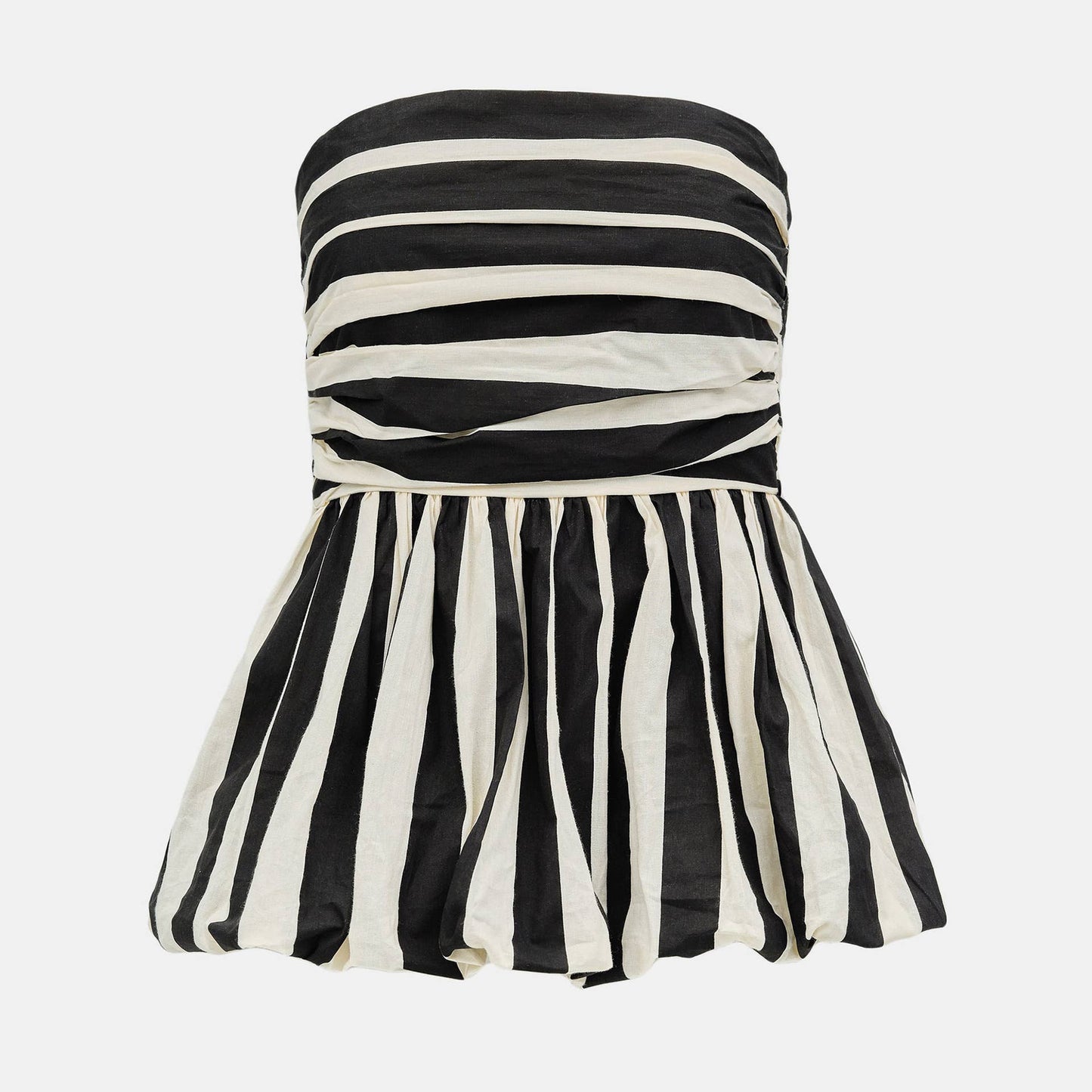 Black & White Striped Bubble Tube Top