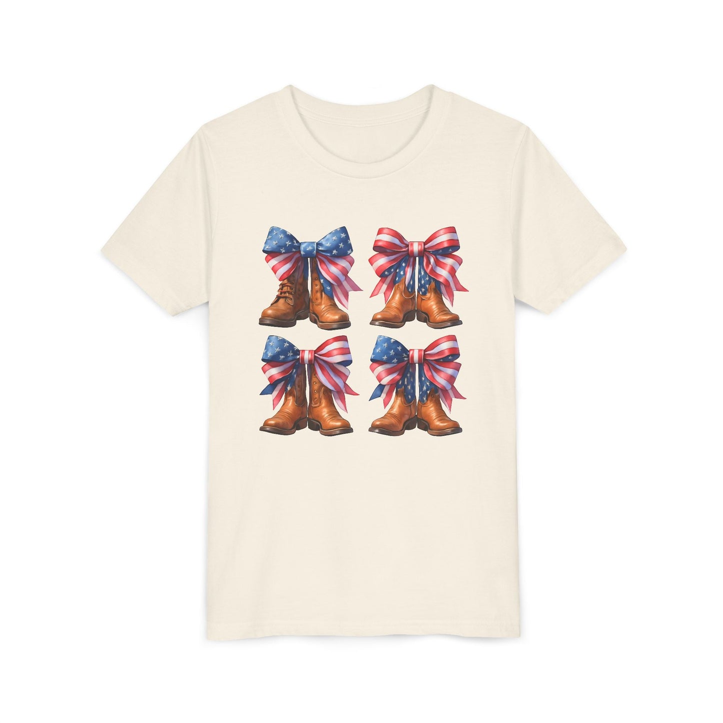 Patriotic Youth Tee, Youth Short Sleeve Shirt, 4th of July Shirt, Americana T-Shirt, Cute Kids Top for Independence Day