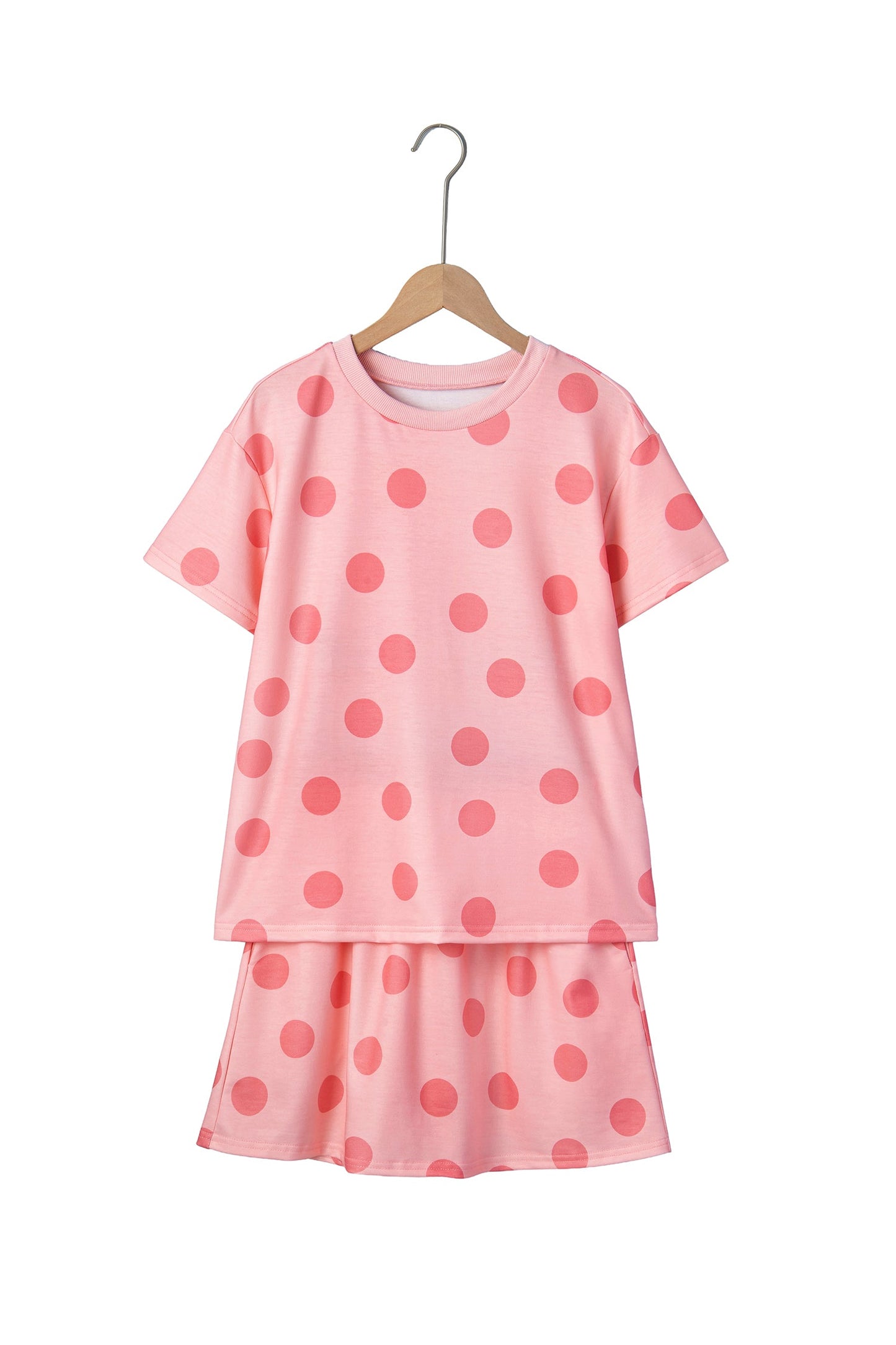 Polka Dot Short Sleeve Top & Mini Skort Set