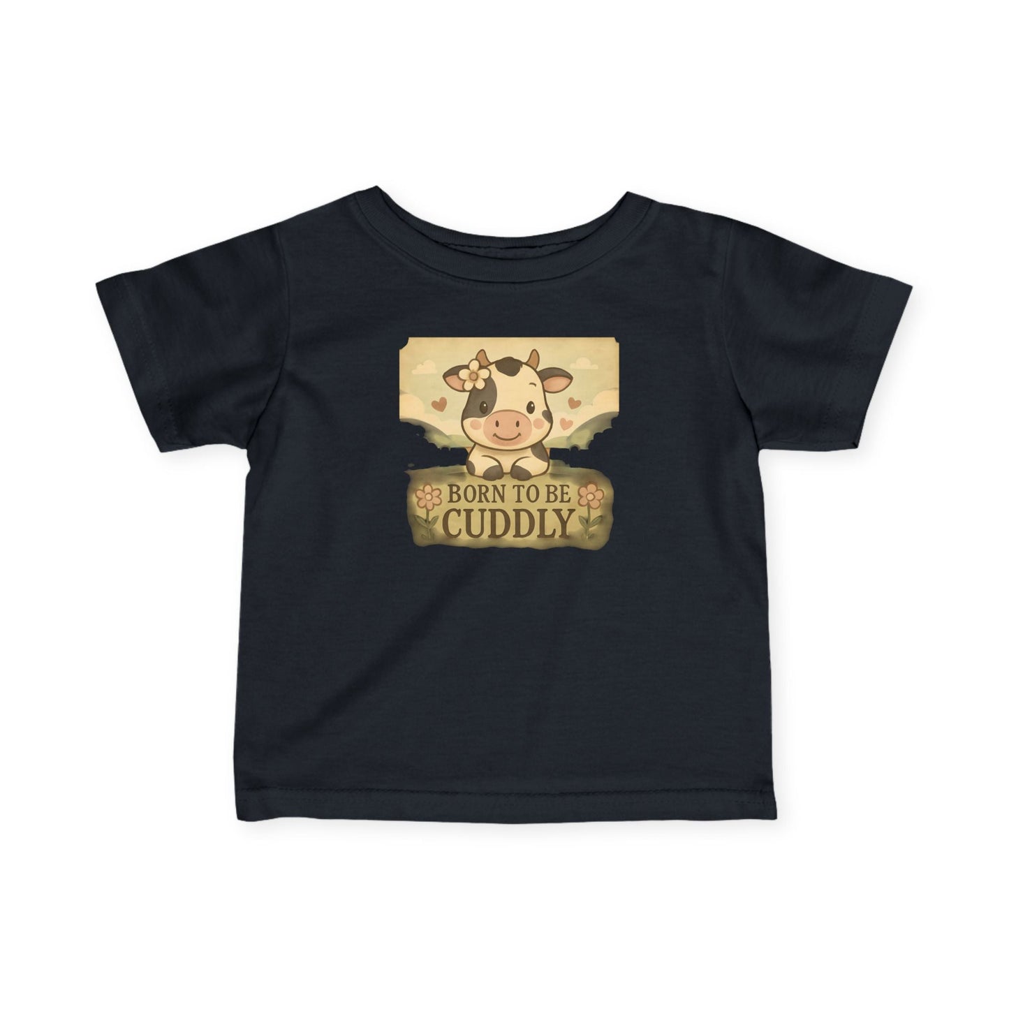 Cuddly Cow Infant Tee - Cute Baby Shirt for Newborns, Fun Gift for Baby Showers, First Birthday Outfit, Farm Animal Lover Gift
