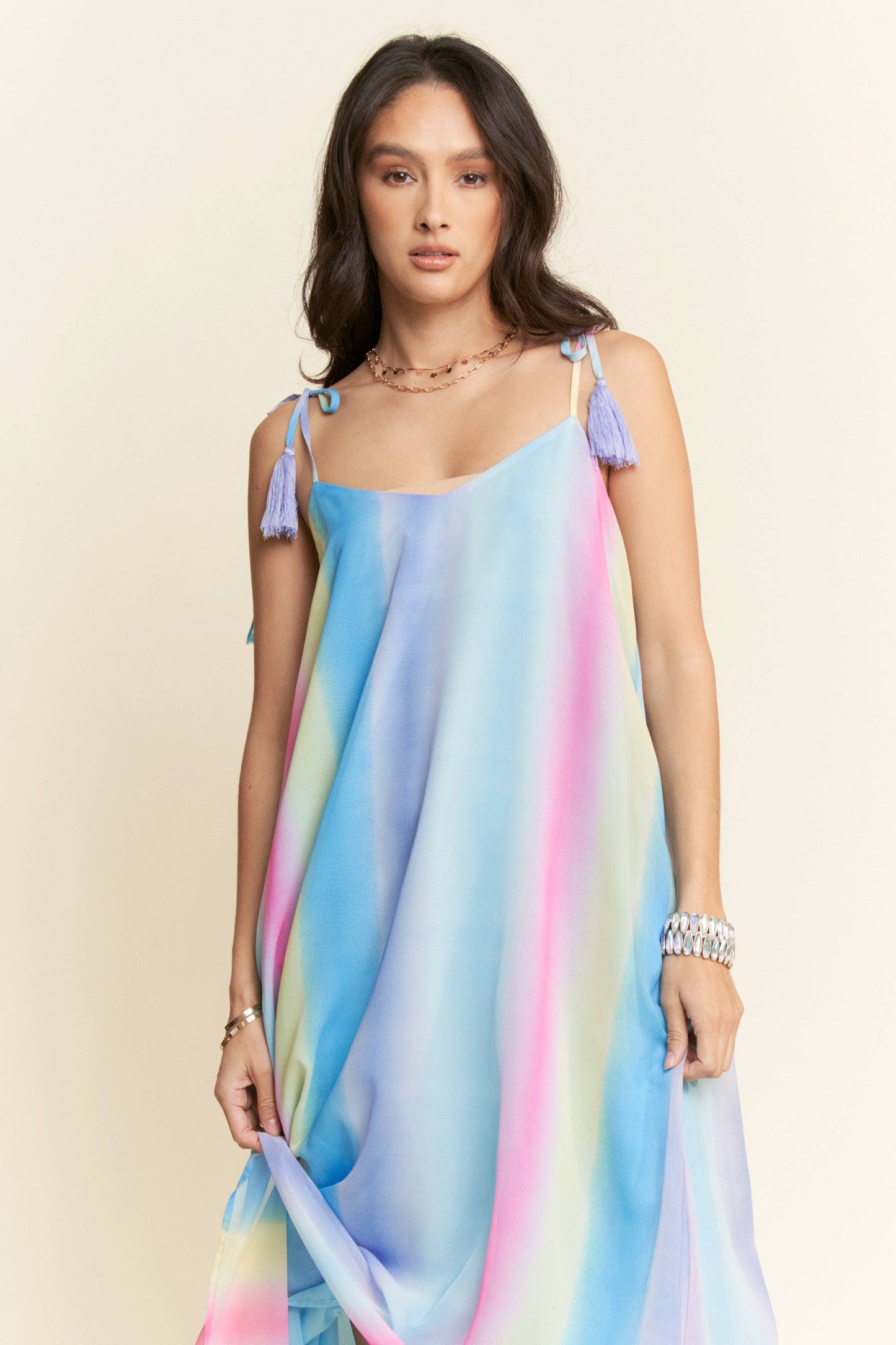 Ombré Rainbow Pastel Maxi with Tassles