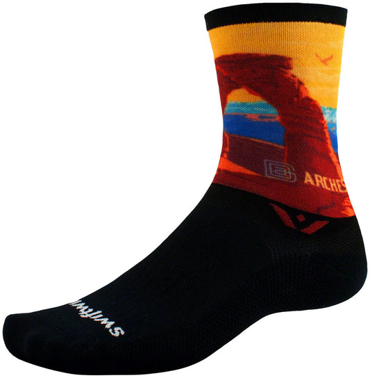Swiftwick Vision Impression National Park Crew Socks - 6" Arches Small