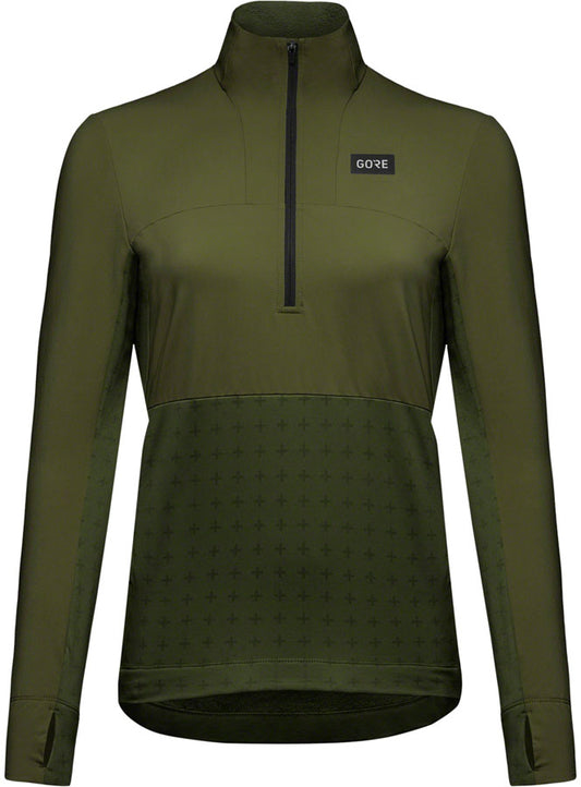 Gorewear Trail KPR Hybrid 1/2-Zip Jersey - Utility Green Women's Large