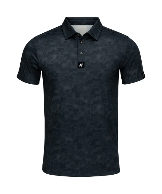 Black Marsh Duck Camo Golf Polo