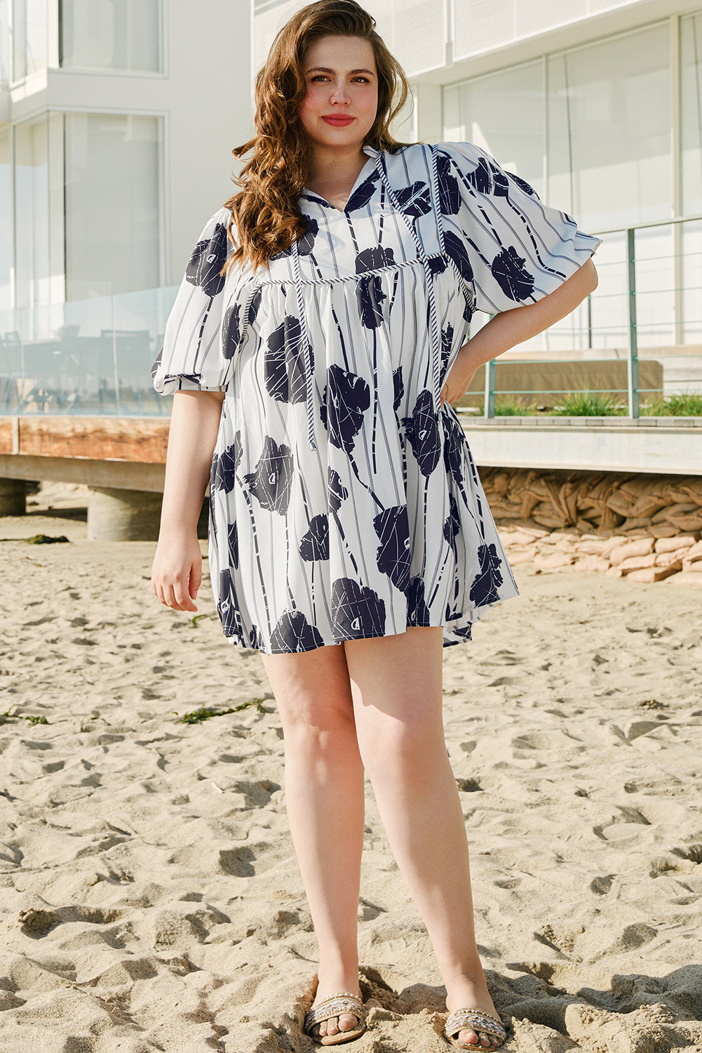 Alexa Lace Up Mini PLUS Dress
