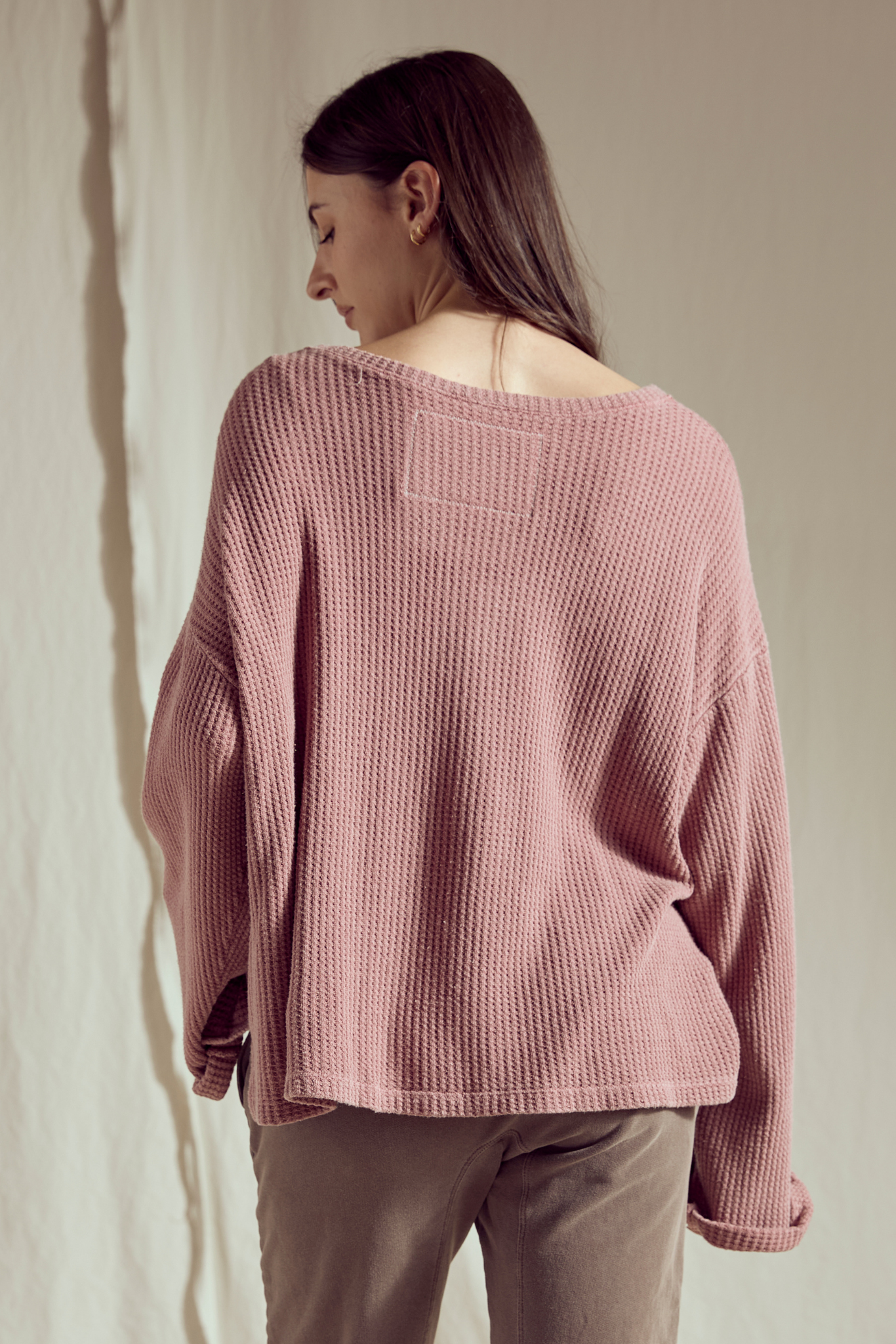 Henley Waffle Top