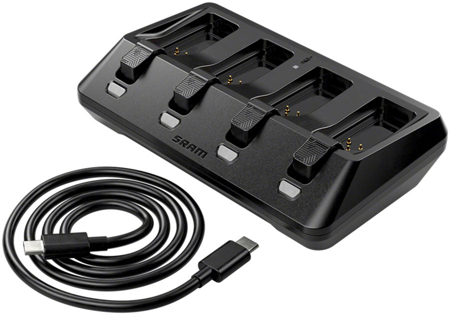 SRAM AXS 4-Port Battery Charger - Compatible AXS Batteries used on SRAM eTap RockShox AXS Components Battery sold separate
