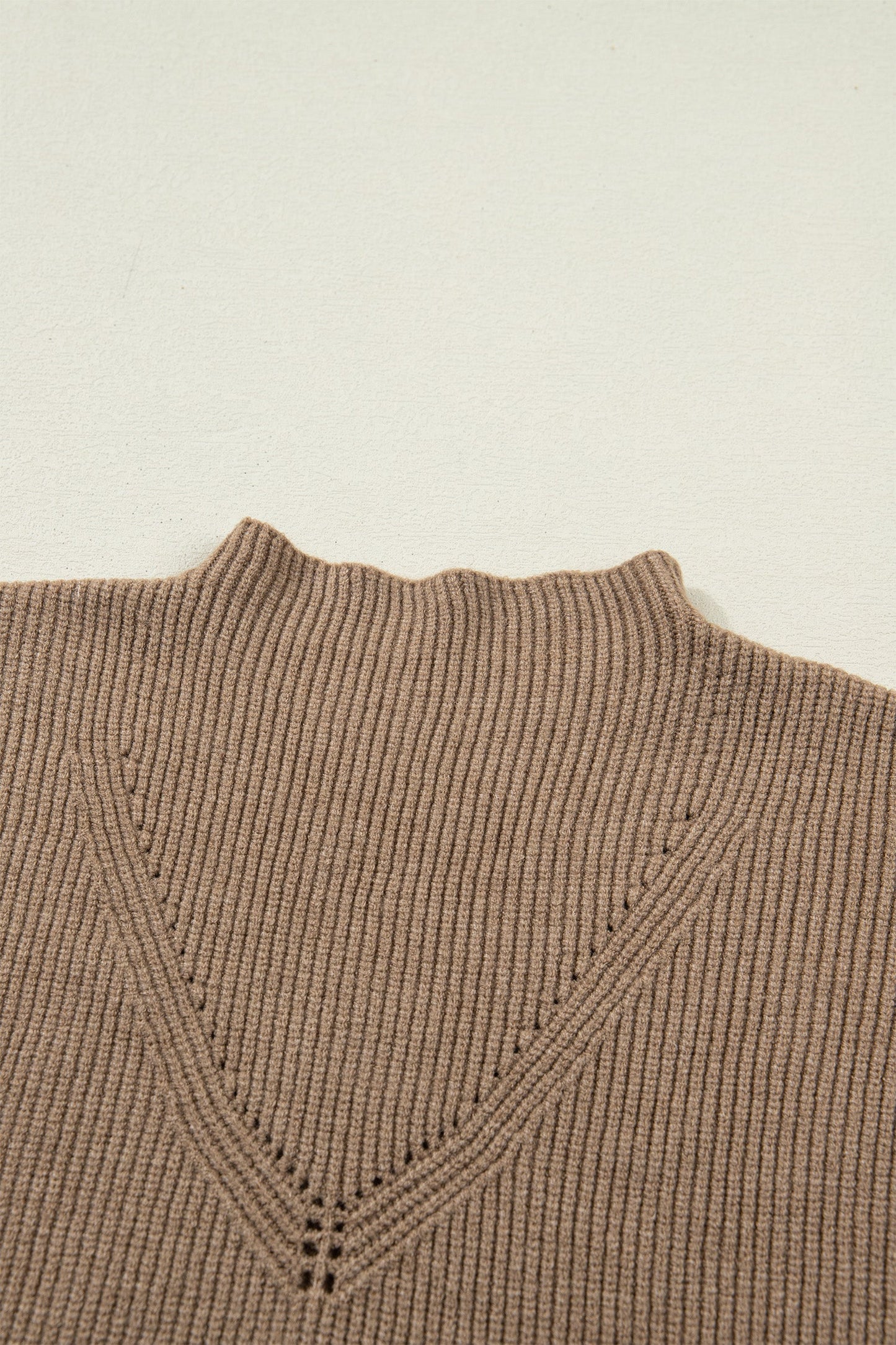 Solid Ribbed Knit Mock Neck Sleeveless Sweater