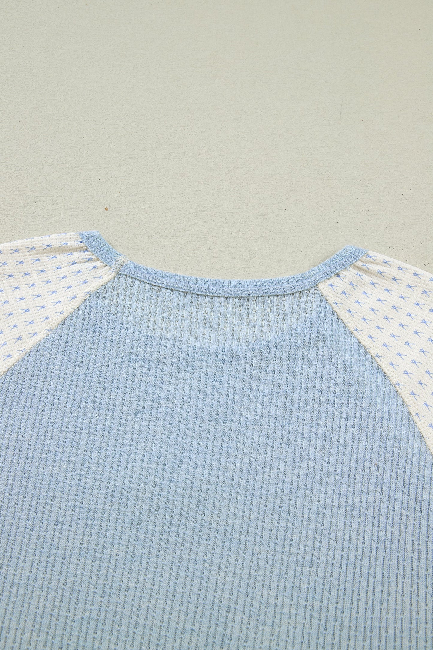 Floral Patchwork Textured Knit Long Sleeve Top