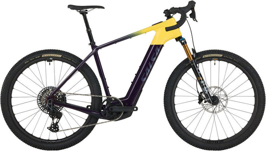 Salsa Tributary C Force X0 AXS Transmission SUS Ebike - 29" Carbon Amethyst/YLW Medium