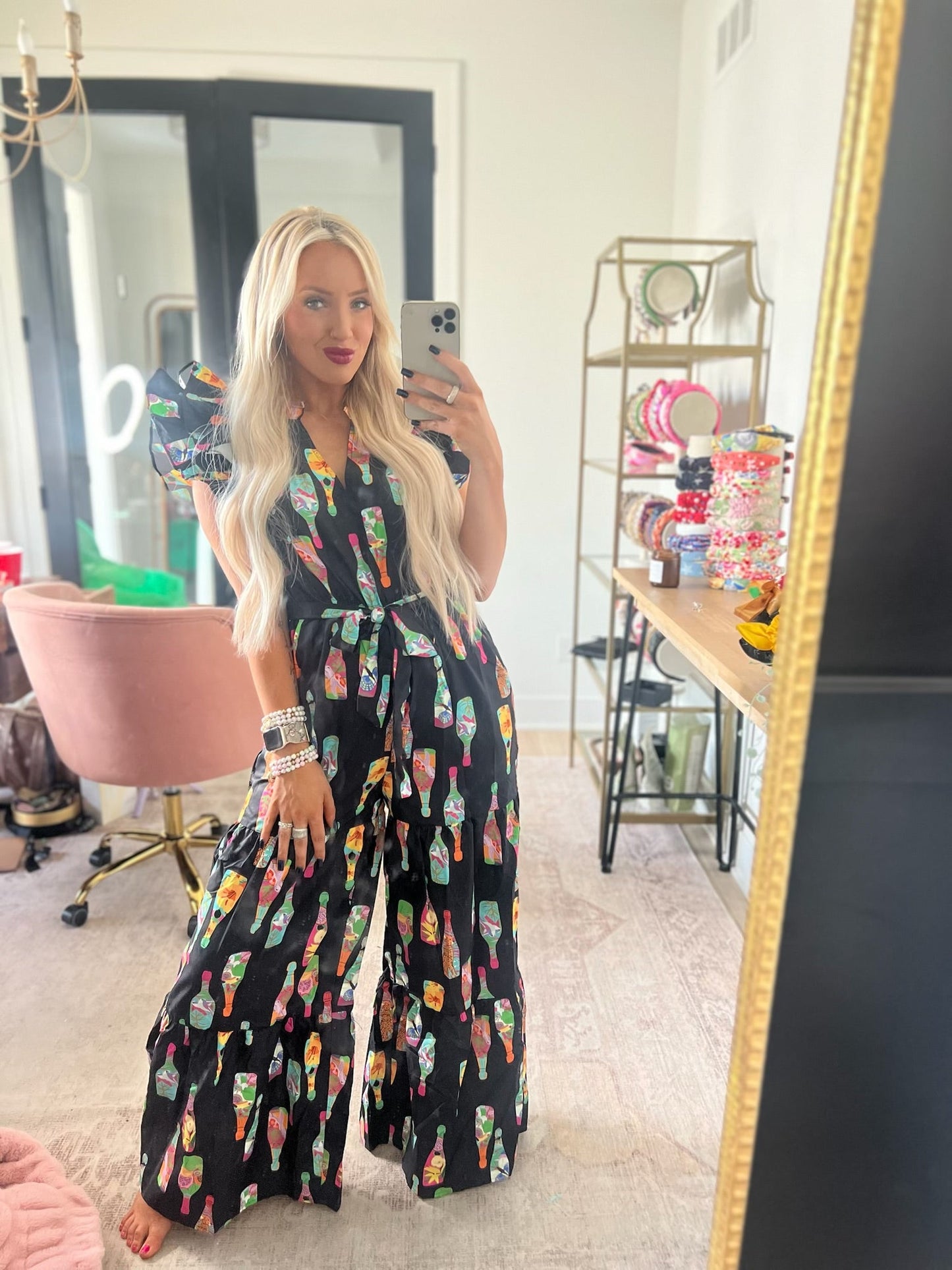 Pink Champagne brunch jumpsuit