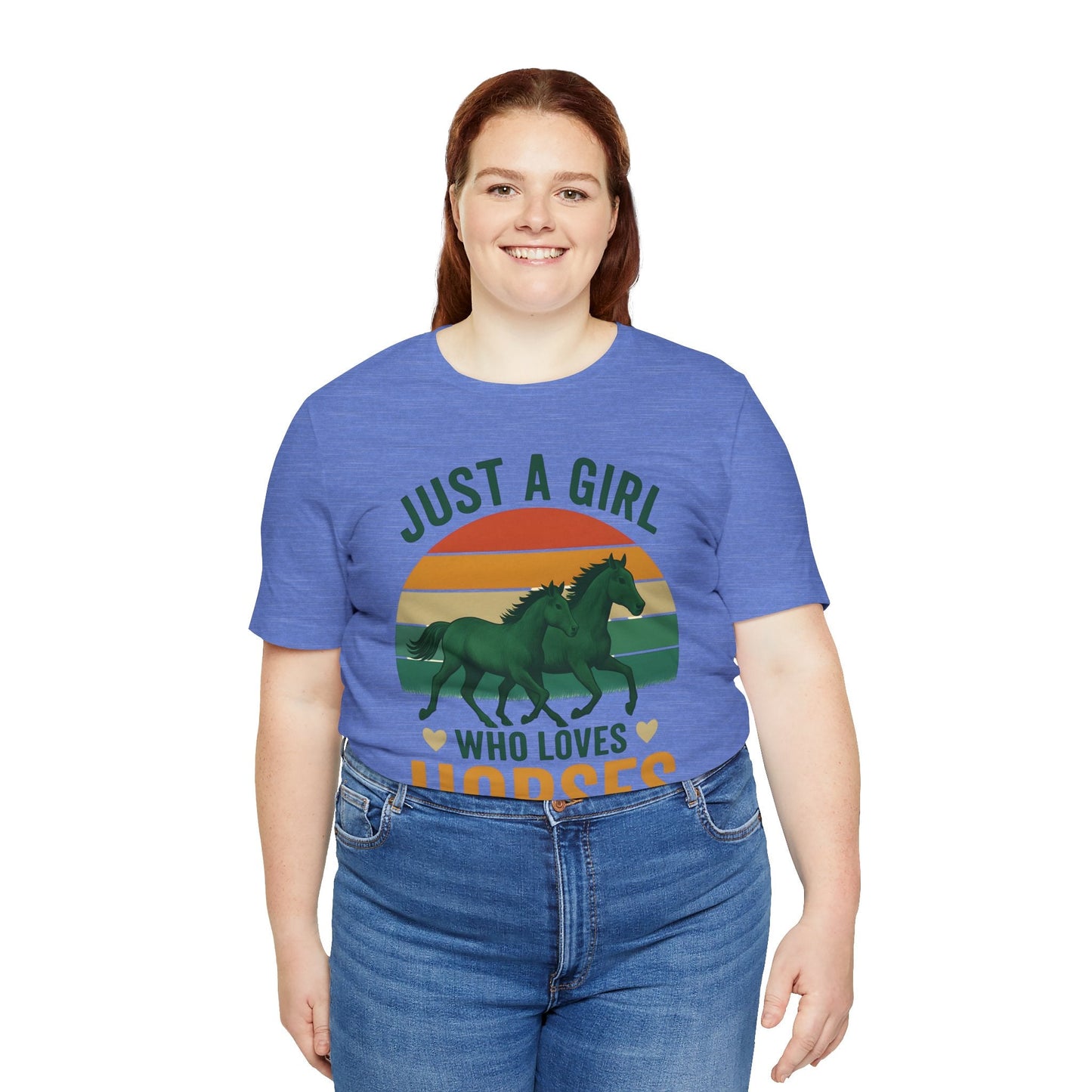 Just a Girl Who Loves Horses Tee | Horse Lover Shirt, Equestrian Gift, Casual Summer Tee, Birthday Present, Gift for Horse Girls
